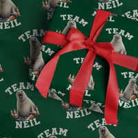 Team Neil The Seal Wrapping Paper Roll Funny Tasmania Elephant Seal with Traffic Cone