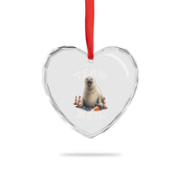 Team Neil The Seal Heart Crystal Glass Ornament Funny Tasmania Elephant Seal with Traffic Cone