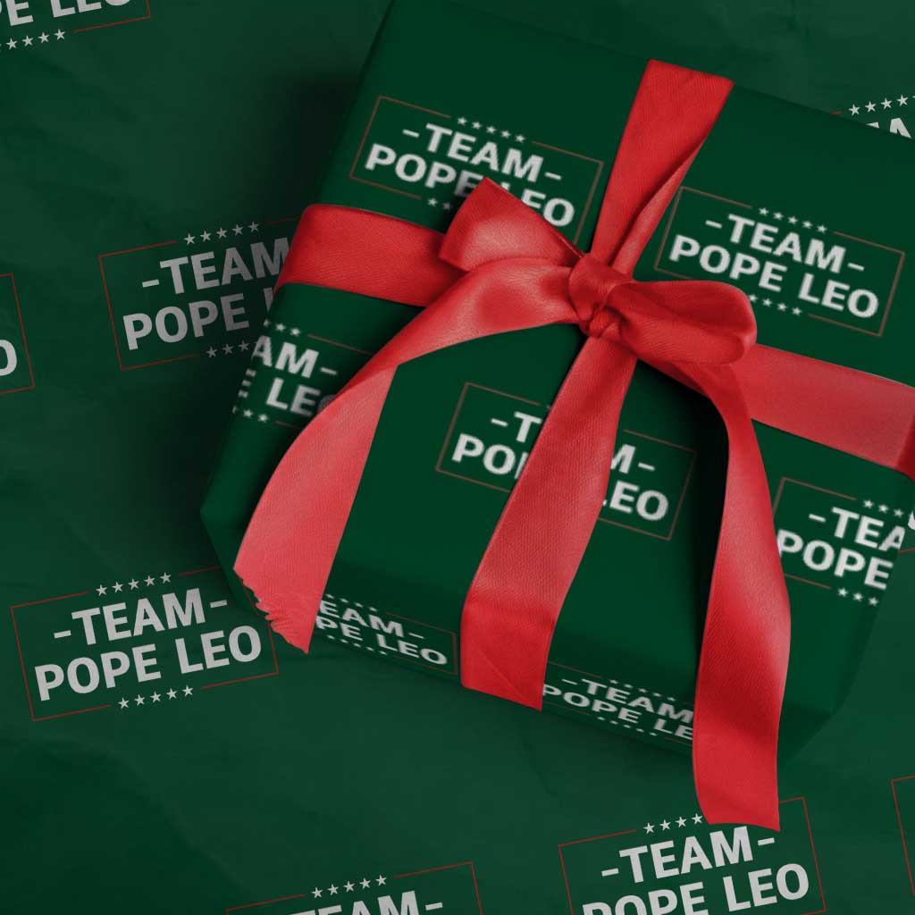 Team Pope Leo XIV Wrapping Paper Roll Catholic Pride Religious Faith Solidarity