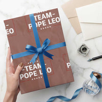Team Pope Leo XIV Wrapping Paper Roll Catholic Pride Religious Faith Solidarity