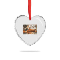 Team Punch Baby Monkey Plush Hugging Meme Heart Crystal Glass Ornament