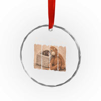 Team Punch Crystal Glass Ornament Baby Monkey And Plush Toy Viral