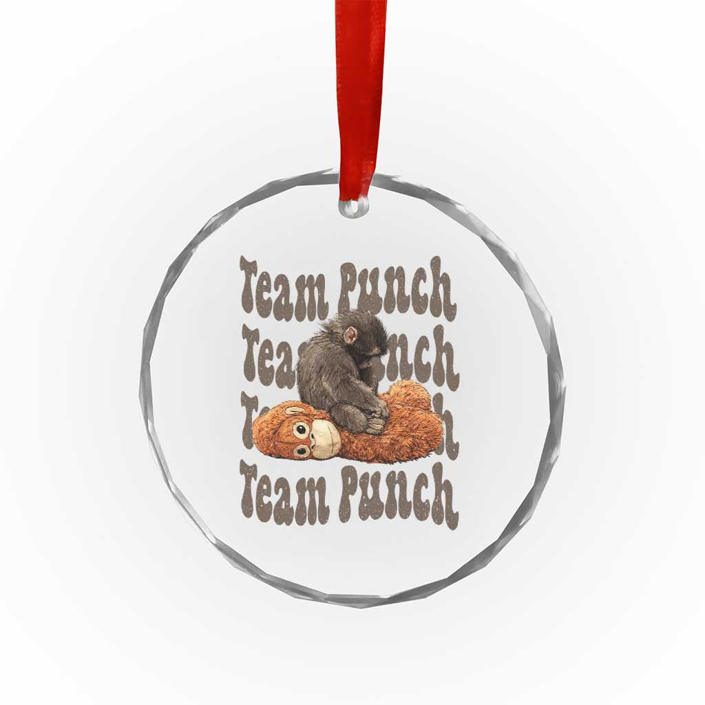 Team Punch Monkey Crystal Glass Ornament Baby Monkey And Plush Toy Viral
