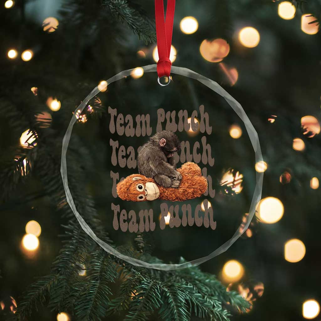 Team Punch Monkey Crystal Glass Ornament Baby Monkey And Plush Toy Viral