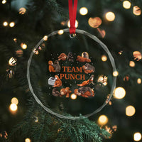 Team Punch Monkey Crystal Glass Ornament Viral Baby Monkey Meme