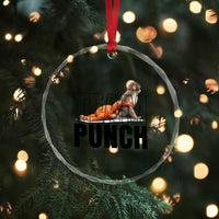 Team Punch Monkey Crystal Glass Ornament Viral Trend Baby Monkey Meme