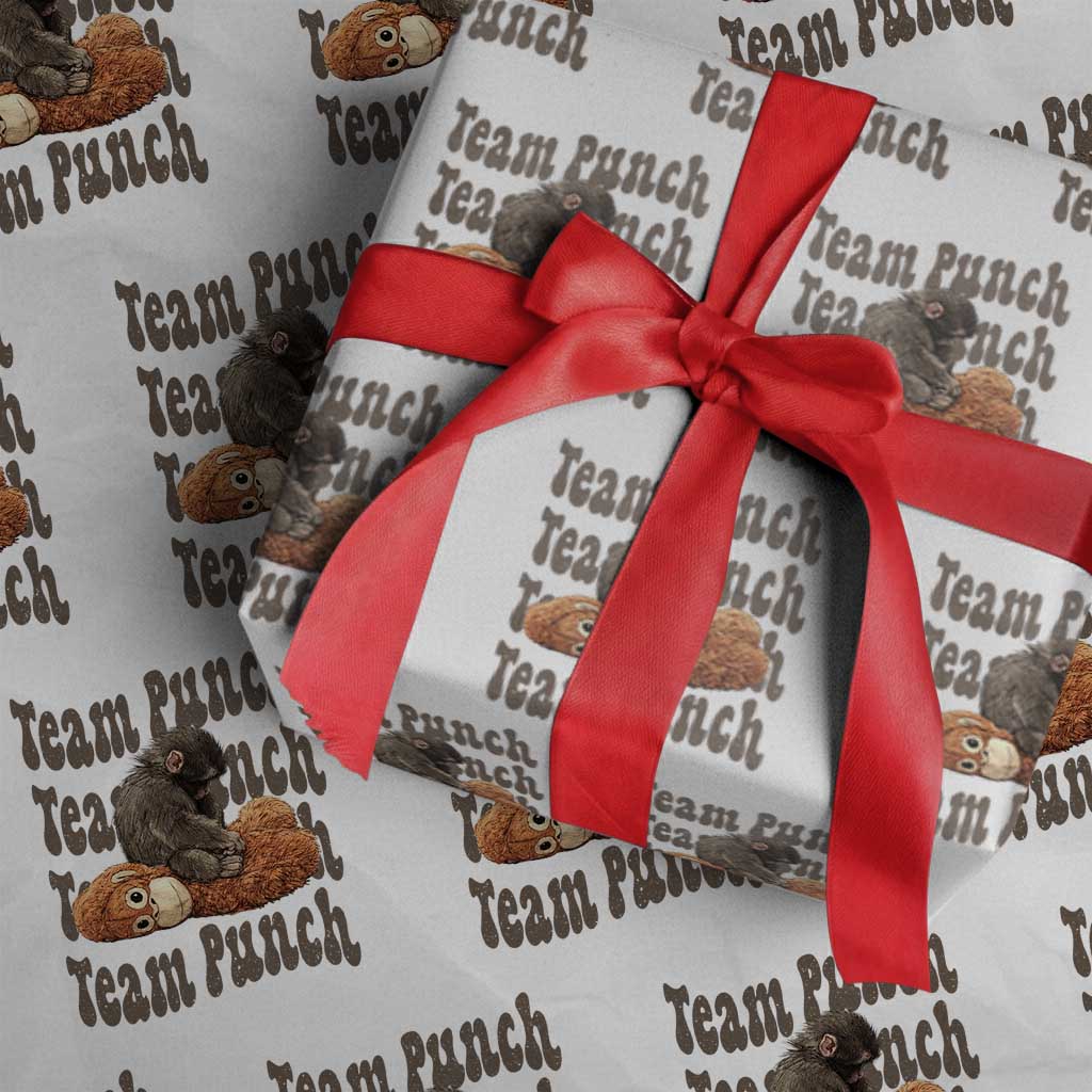 Team Punch Monkey Wrapping Paper Roll Baby Monkey And Plush Toy Viral