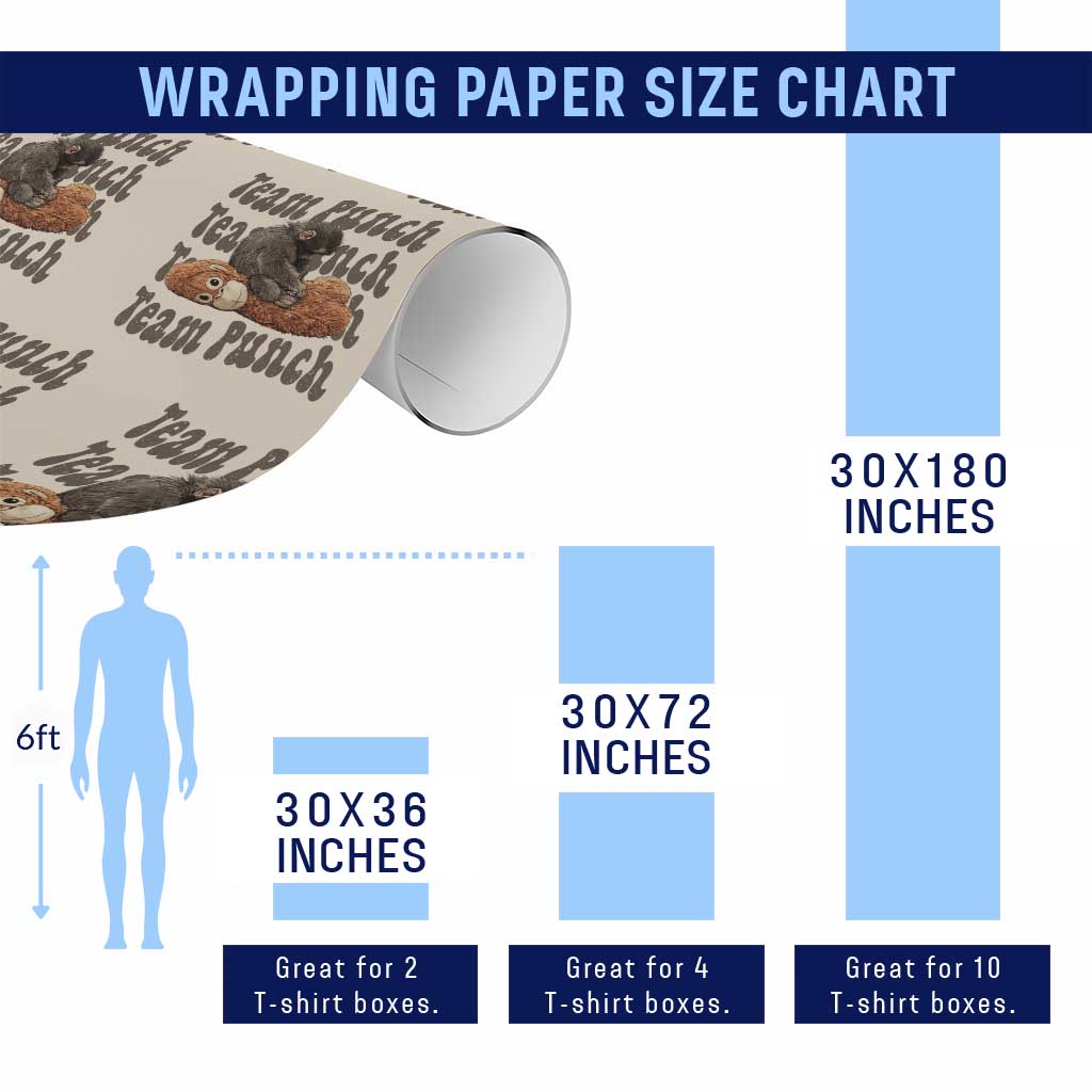 Team Punch Monkey Wrapping Paper Roll Baby Monkey And Plush Toy Viral