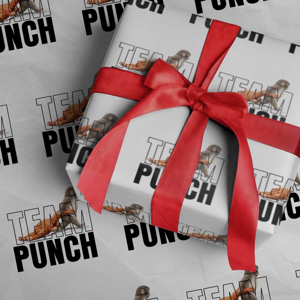 Team Punch Monkey Wrapping Paper Roll Viral Trend Baby Monkey Meme