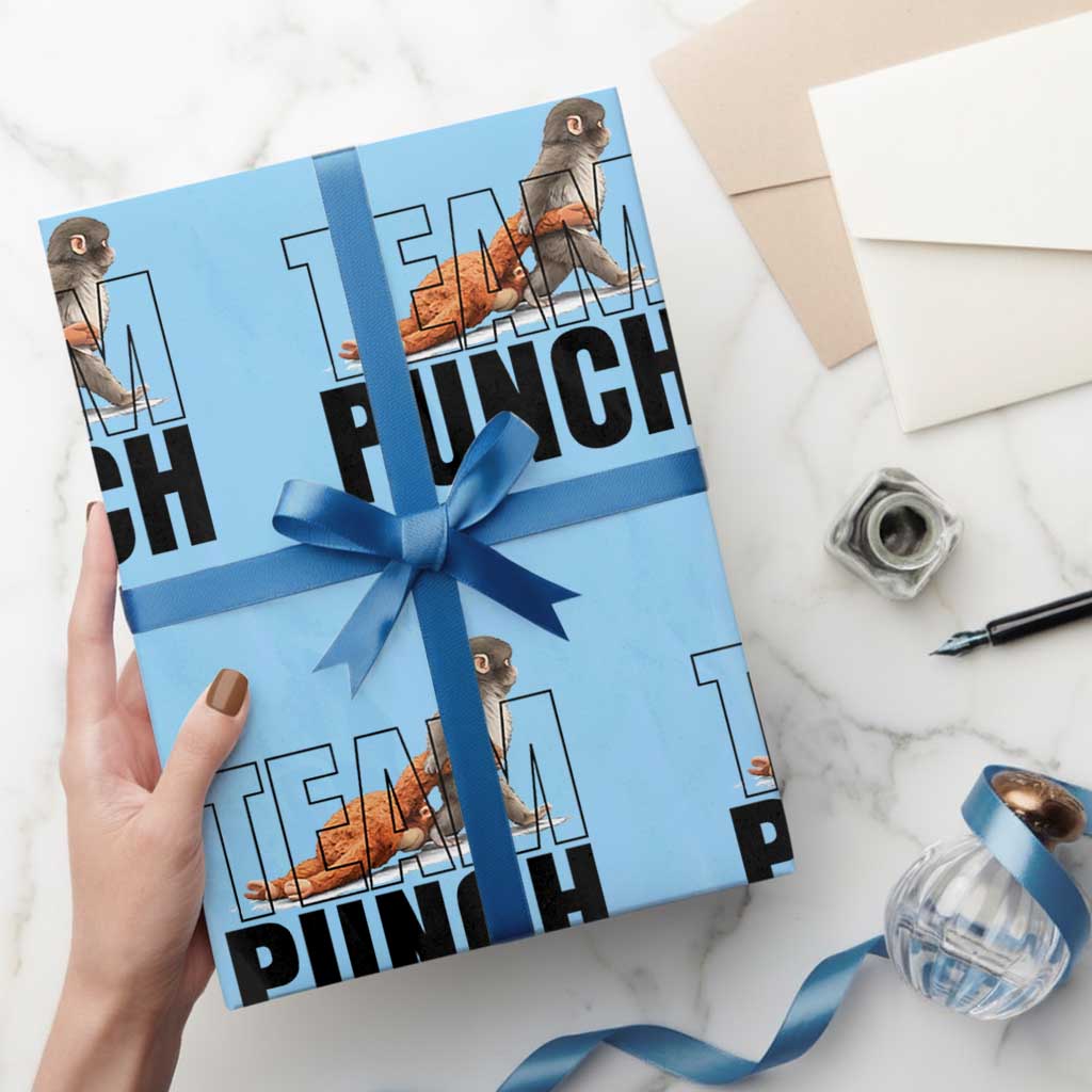 Team Punch Monkey Wrapping Paper Roll Viral Trend Baby Monkey Meme