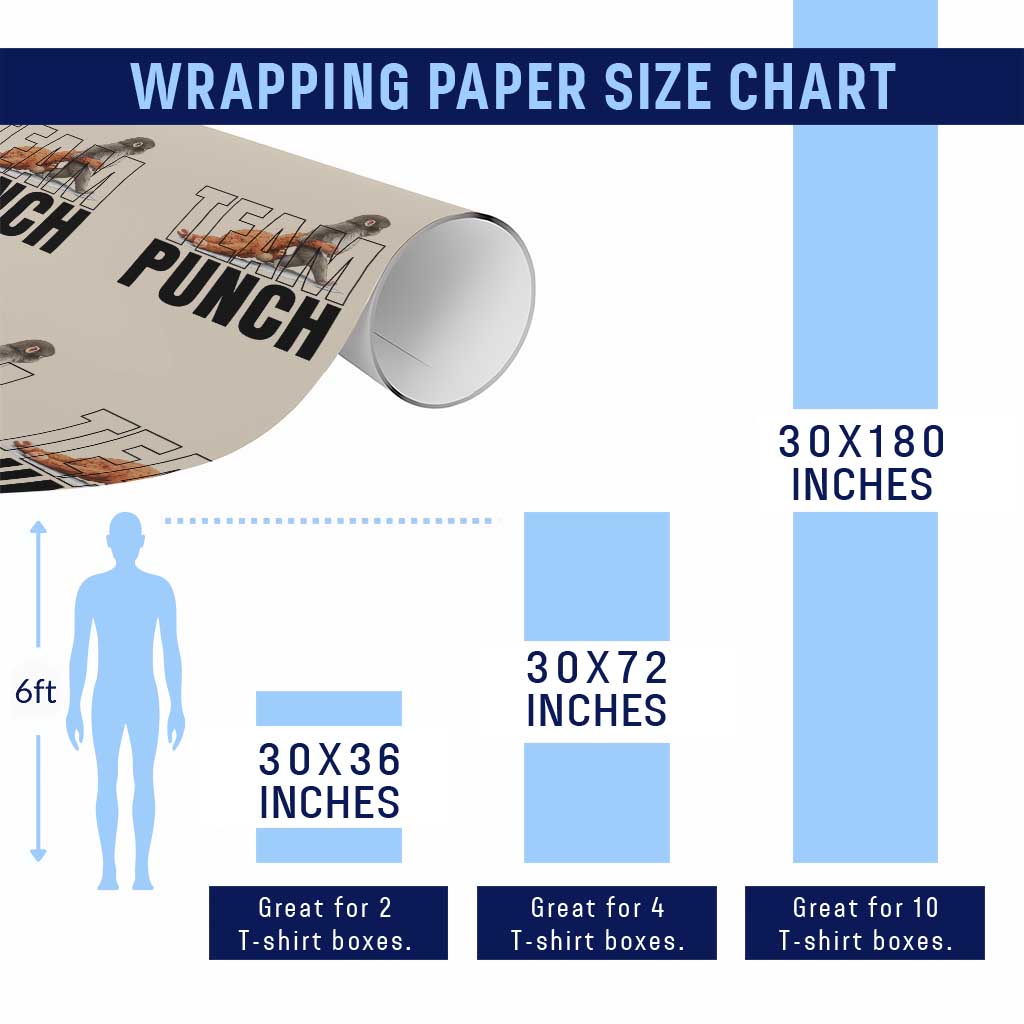 Team Punch Monkey Wrapping Paper Roll Viral Trend Baby Monkey Meme