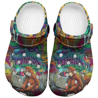 Team Punch The Monkey Clogs Shoes Baby Monkey Stay Strong Graffiti Style