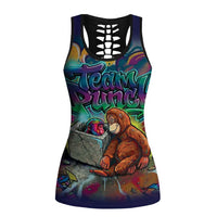 Team Punch The Monkey Hollow Tank Top Baby Monkey Stay Strong Graffiti Style