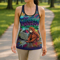 Team Punch The Monkey Hollow Tank Top Baby Monkey Stay Strong Graffiti Style