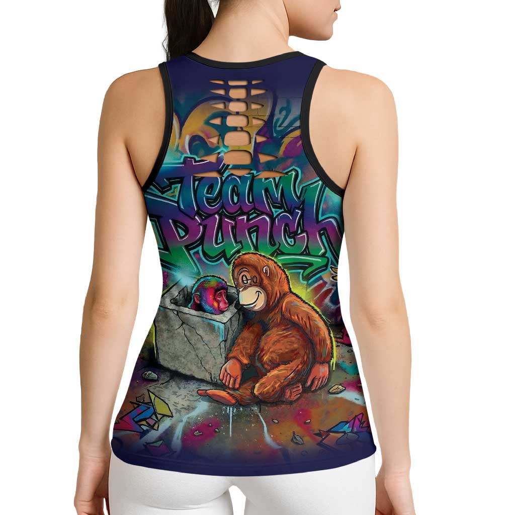 Team Punch The Monkey Hollow Tank Top Baby Monkey Stay Strong Graffiti Style