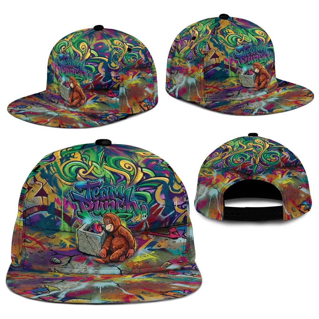 Team Punch The Monkey Snapback Cap Baby Monkey Stay Strong Graffiti Style