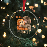 Team Punch Viral Baby Monkey Crystal Glass Ornament Cute Monkey Hugging Plush Toy Internet Trend Gift