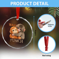 Team Punch Viral Baby Monkey Crystal Glass Ornament Cute Monkey Hugging Plush Toy Internet Trend Gift