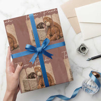 Team Punch Wrapping Paper Roll Baby Monkey And Plush Toy Viral