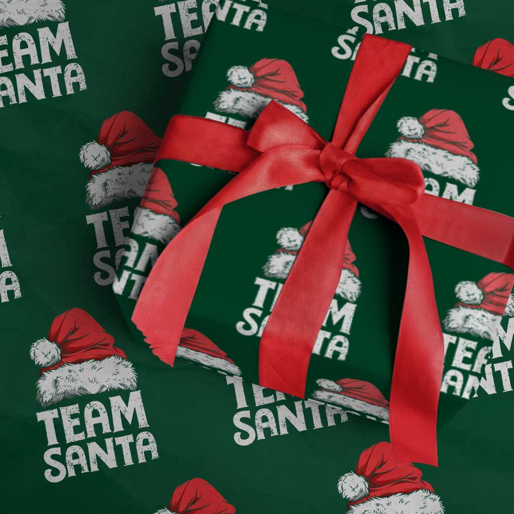 Team Santa Wrapping Paper Roll Xmas Squad Family Matching Pajamas