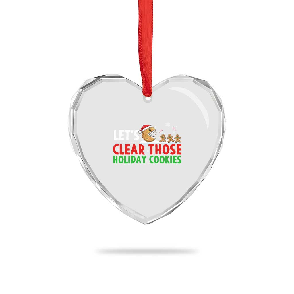 Tech Support Christmas Heart Crystal Glass Ornament Let Is Clear Those Holiday Cookies - Wonder Print Shop