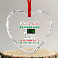 Tech Support Christmas Heart Crystal Glass Ornament Tech The Halls With Cooking Cheer - Wonder Print Shop