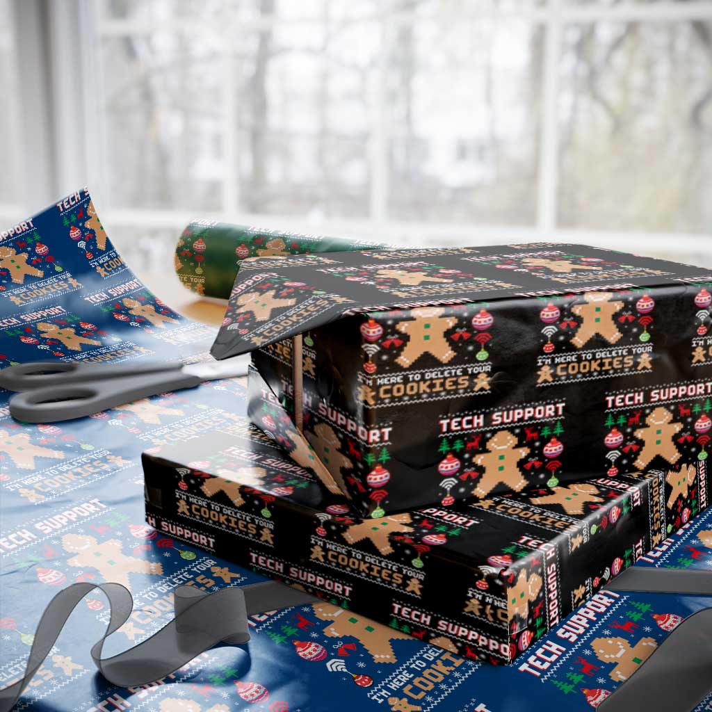 Tech Support Christmas Wrapping Paper Roll I Am Here To Delete Your Cookies - Wonder Print Shop