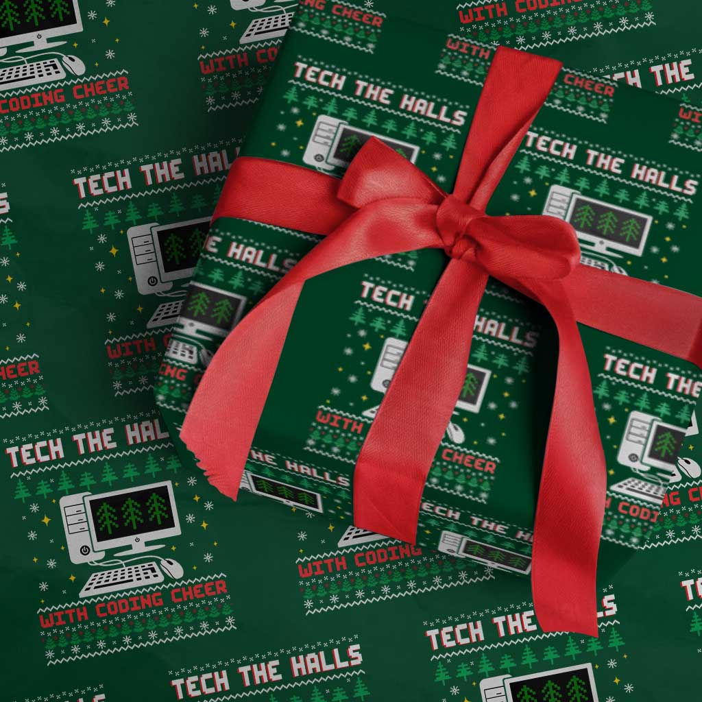 Tech Support Christmas Wrapping Paper Roll Tech The Halls With Cooking Cheer - Wonder Print Shop
