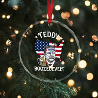 Teddy Boozedevelt Theodore Roosevelt Crystal Glass Ornament 4th Of July American Flag