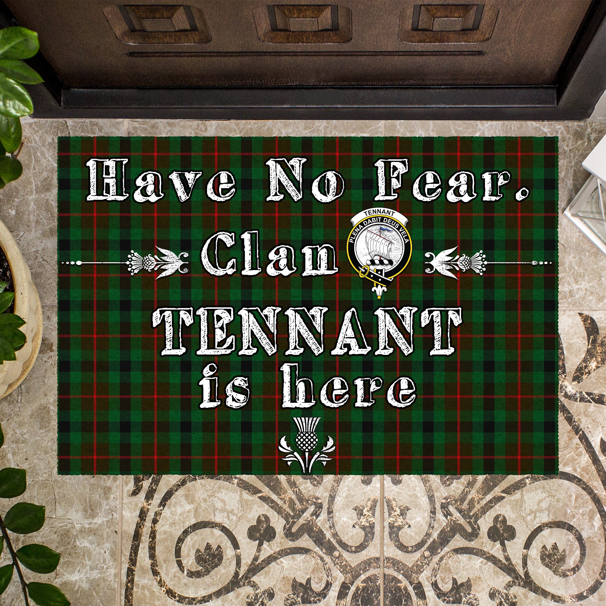 tennant-clan-tartan-door-mat-family-crest-have-no-fear-tartan-door-mat