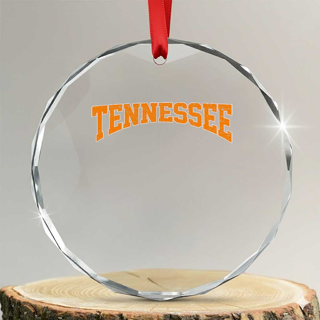 Tennessee Fan Crystal Glass Ornament Orange Bold Sport State Letters Game Day