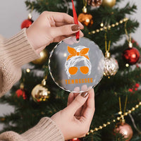 Tennessee Fan Crystal Glass Ornament Volunteers College Football Lover Game Day Messy Bun - Wonder Print Shop