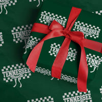 Tennessee Fan Wrapping Paper Roll TN State Sport Coquette Bow Checkered Design Game Day
