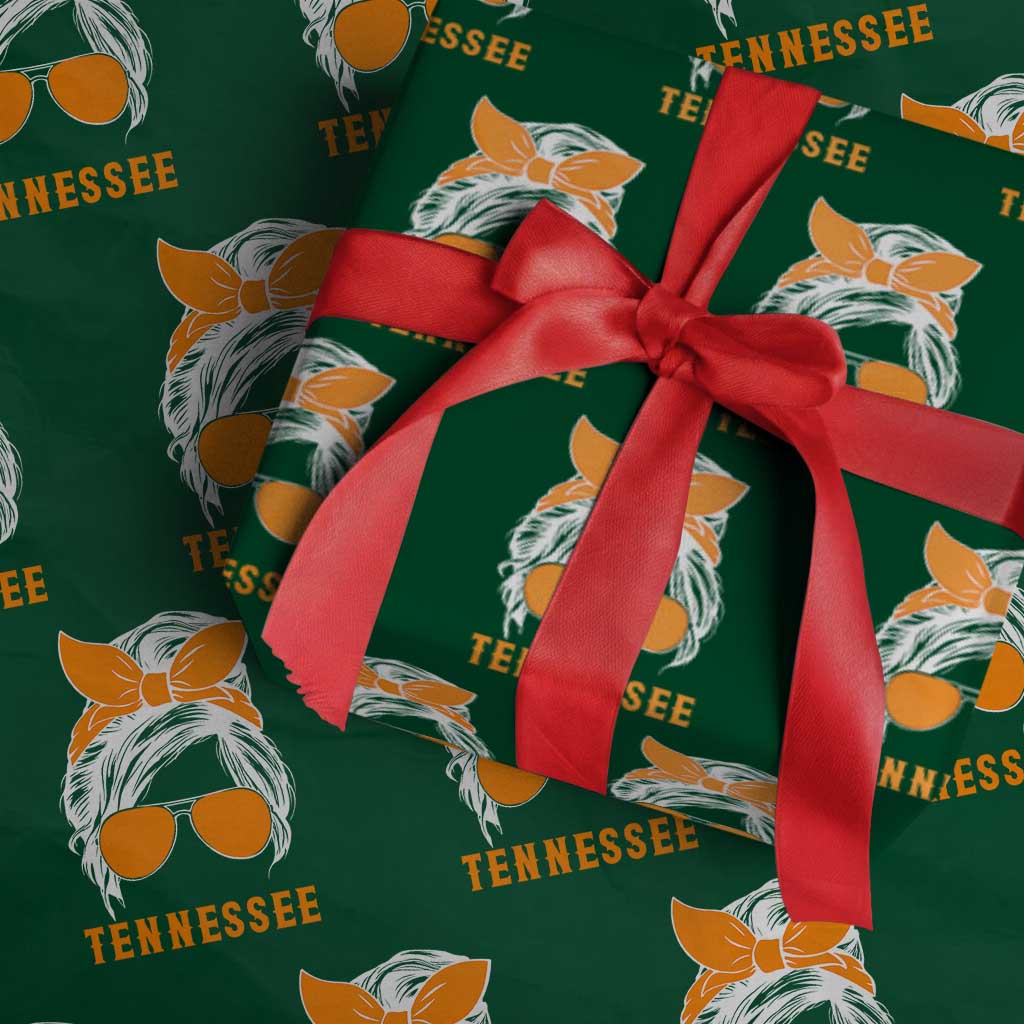 Tennessee Fan Wrapping Paper Roll Volunteers College Football Lover Game Day Messy Bun - Wonder Print Shop