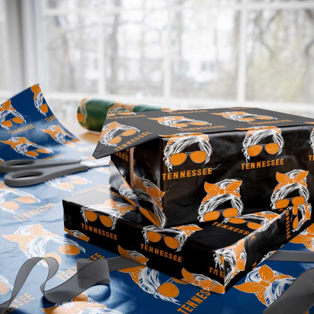 Tennessee Fan Wrapping Paper Roll Volunteers College Football Lover Game Day Messy Bun - Wonder Print Shop