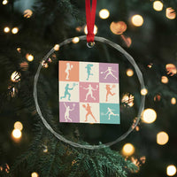 Tennis Lover Colorful Pastel Grid Sports Fan Gift Crystal Glass Ornament - Wonder Print Shop