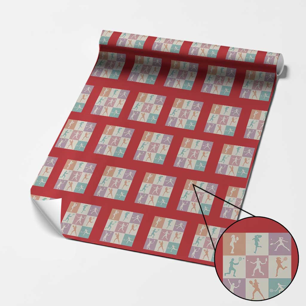 Tennis Lover Colorful Pastel Grid Sports Fan Gift Wrapping Paper Roll - Wonder Print Shop