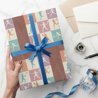 Tennis Lover Colorful Pastel Grid Sports Fan Gift Wrapping Paper Roll - Wonder Print Shop