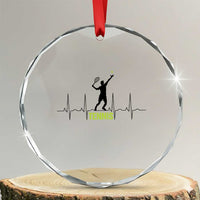 Tennis Lover Heartbeat Crystal Glass Ornament Sports Player Gift - Wonder Print Shop