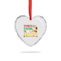 Tequila Tacos And Besties Heart Crystal Glass Ornament Funny Mexican Fiesta Cinco De Mayo