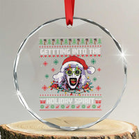 Terrifier Santa Christmas Crystal Glass Ornament Getting Into The Holiday Spirit Horror Movie - Wonder Print Shop