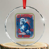 Terrifier Santa Christmas Crystal Glass Ornament Slashing Through The Snow - Wonder Print Shop