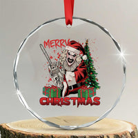 Terrifier Santa Christmas Horror Movie Crystal Glass Ornament - Wonder Print Shop