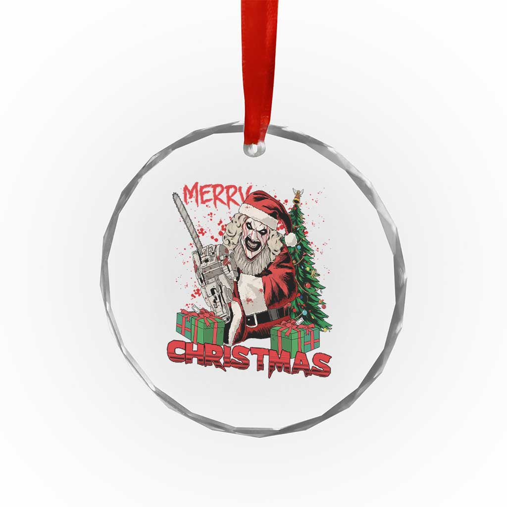 Terrifier Santa Christmas Horror Movie Crystal Glass Ornament - Wonder Print Shop