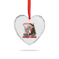 Terrifier Santa Christmas Horror Movie Heart Crystal Glass Ornament - Wonder Print Shop