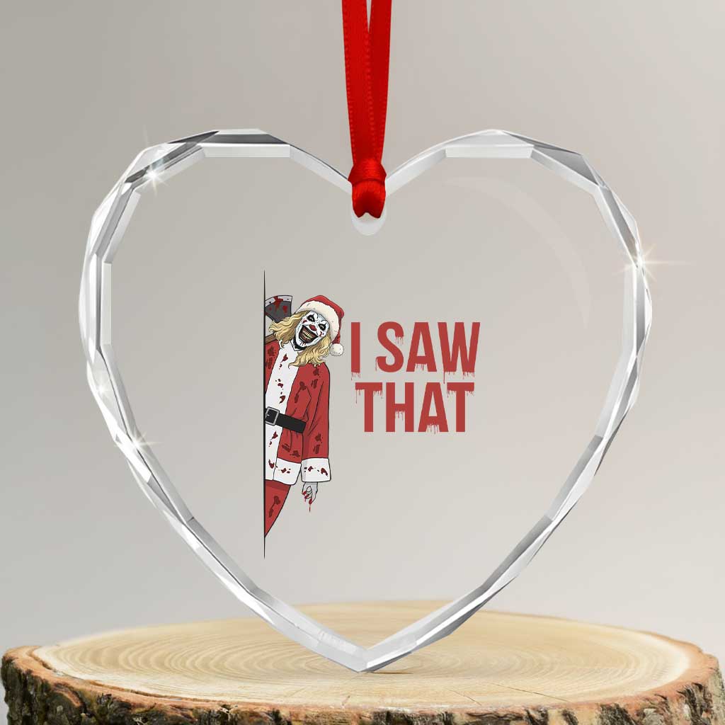 Terrifier Santa Christmas Movie Heart Crystal Glass Ornament I Saw That Meme - Wonder Print Shop