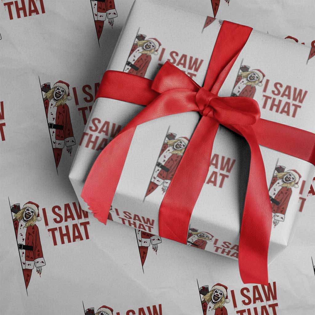 Terrifier Santa Christmas Movie Wrapping Paper Roll I Saw That Meme - Wonder Print Shop