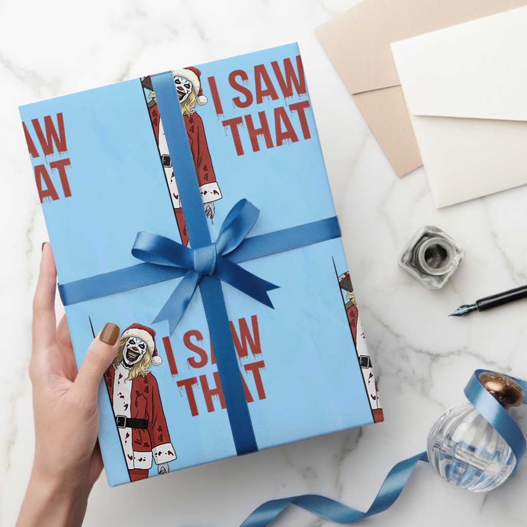 Terrifier Santa Christmas Movie Wrapping Paper Roll I Saw That Meme - Wonder Print Shop