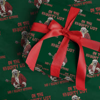 Terrifier Santa Christmas Movie Wrapping Paper Roll On The Naughty List And I Regret Nothing - Wonder Print Shop