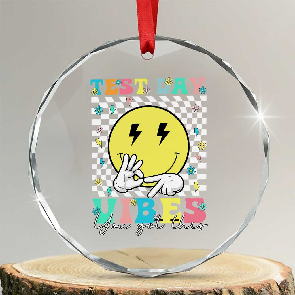 Test Day 67 Meme Crystal Glass Ornament You Got This Testing Teacher Retro Grooves